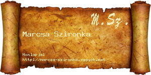 Marcsa Szironka névjegykártya